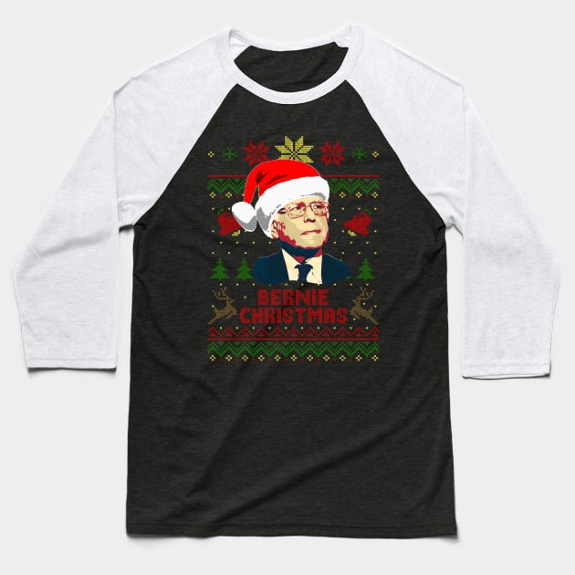 Bernie Sanders Christmas Baseball T-Shirt by Nerd_art